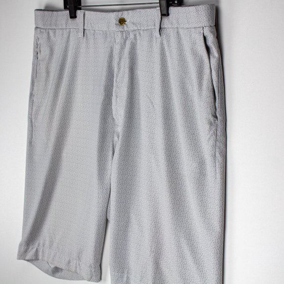 Callaway | Men's Flat Front Golf Shorts Size 44 Tall Opti-Dri White Gray - Picture 2 of 10